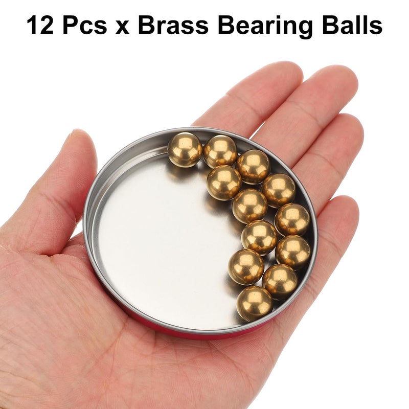 uxcell 12 Pcs 12 mm Bearing Balls H62 Brass G100 Precision Balls for Industrial Spheres, Machinery, Automotive, and DIY - Image 3